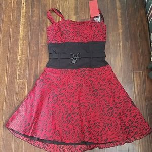 TRIPP NYC leopard back and red dress